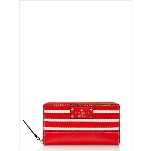 Kate Spade Wellesley Fabric Neda Empire Red/cream Wallet WLRU2090