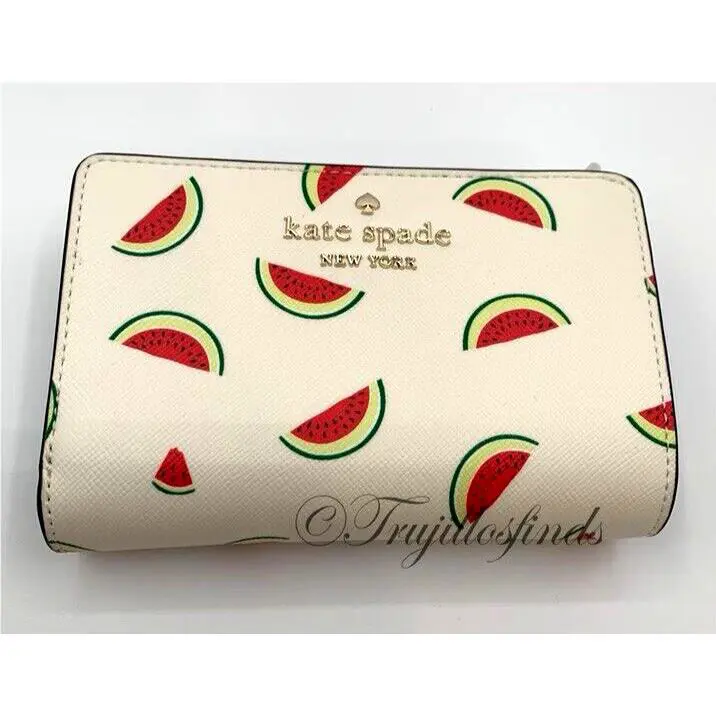 Kate Spade Staci Watermelon Party Medium Compact Bifold Wallet KB555 New P1