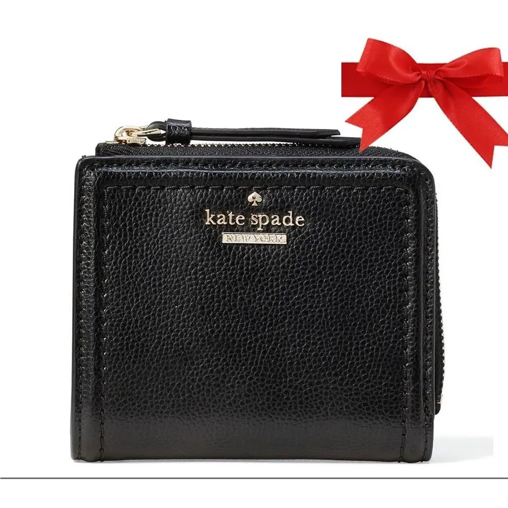Kate Spade Patterson Drive Wallet Bi-fold Small L-zip Leather Coin Purse Black