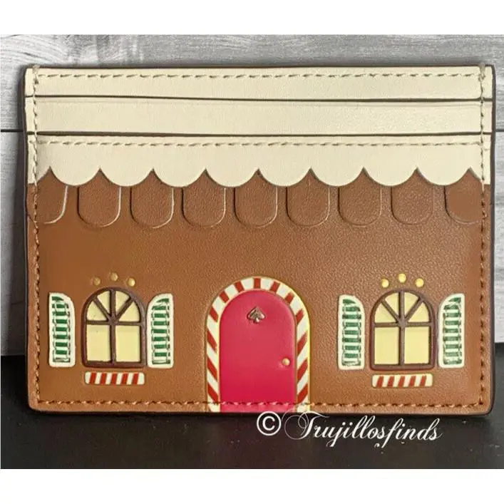 Kate Spade Gingerbread Slim Card Holder Smooth Leather K9334 New