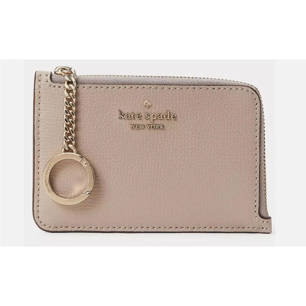 Kate Spade Darcy Medium L-zip Card Holder Wallet in Warm Taupe WLR00595