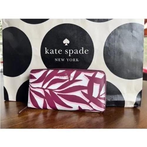 Kate Spade New York Jana Foliage Large Continental Zip Around Wallet