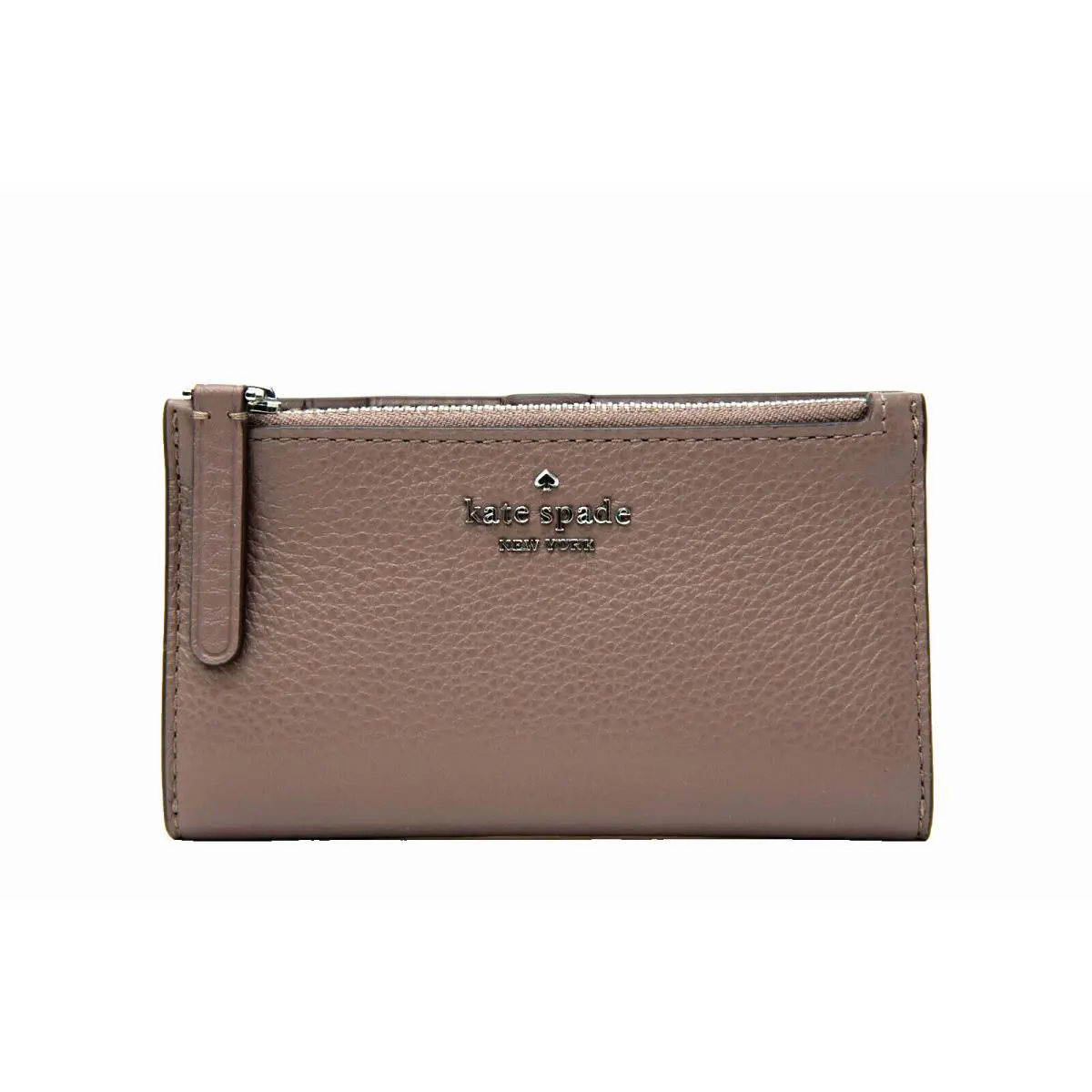 Kate Spade Small Slim Bifold Wallet Jackson Brownstone Grey
