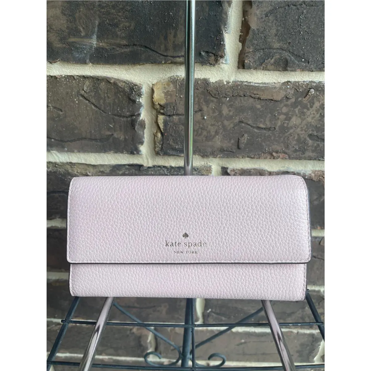 Kate Spade New York Southport Avenue Sandra Flap Leather Wallet Chalk Pink