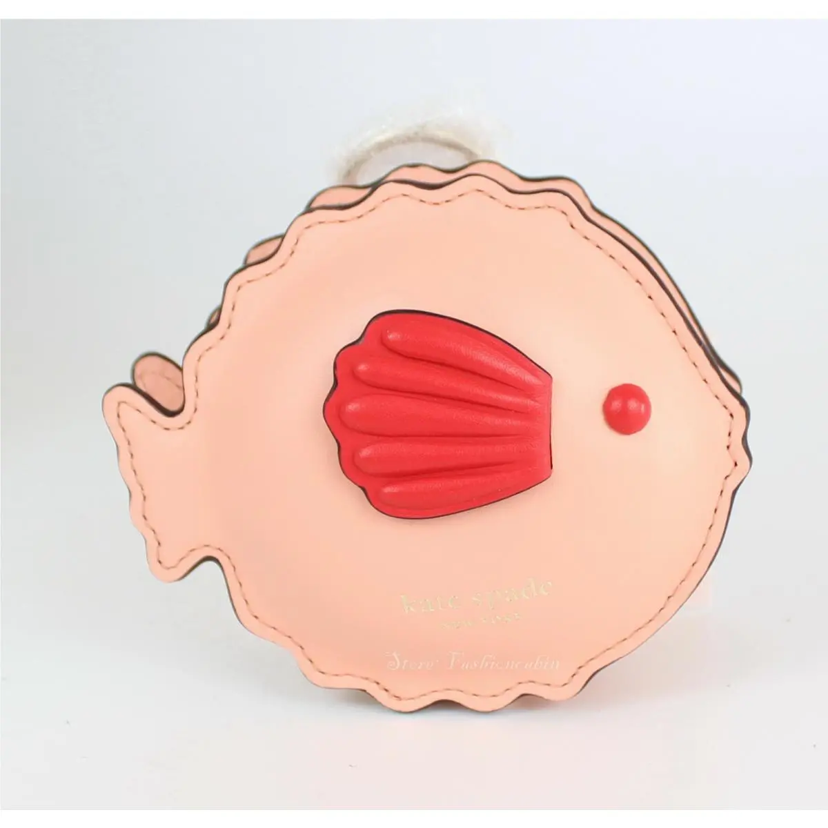 Kate Spade Fish Leather Zip Coin Purse Guava Juice