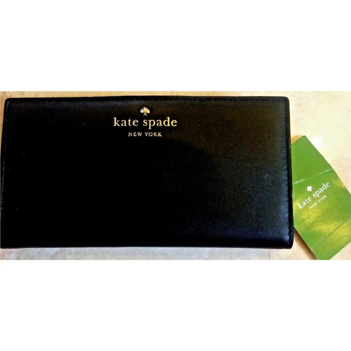 Kate Spade Black Cream Women`s Snap Wallet Brightspot Avenue RETAIL-$128