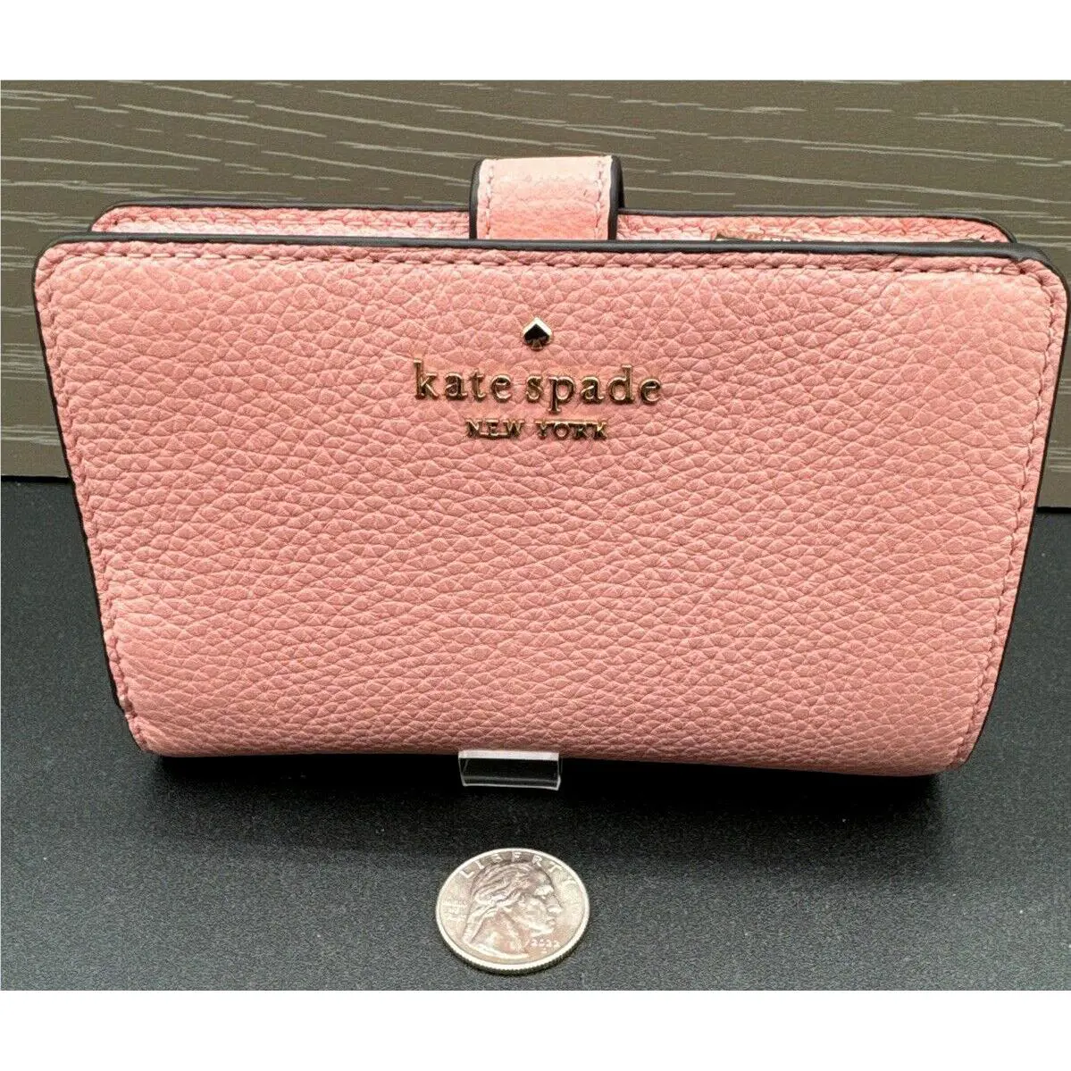 Kate Spade Medium Compact Bifold Wallet Peachy Rose WLRO0394 New