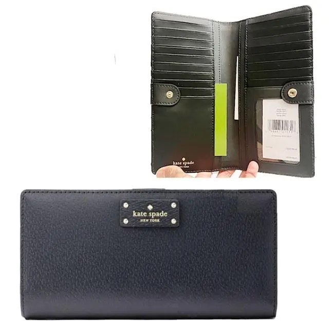 Kate Spade Groove Street Large Stacy Leather Continental Wallet Black Rare - Black