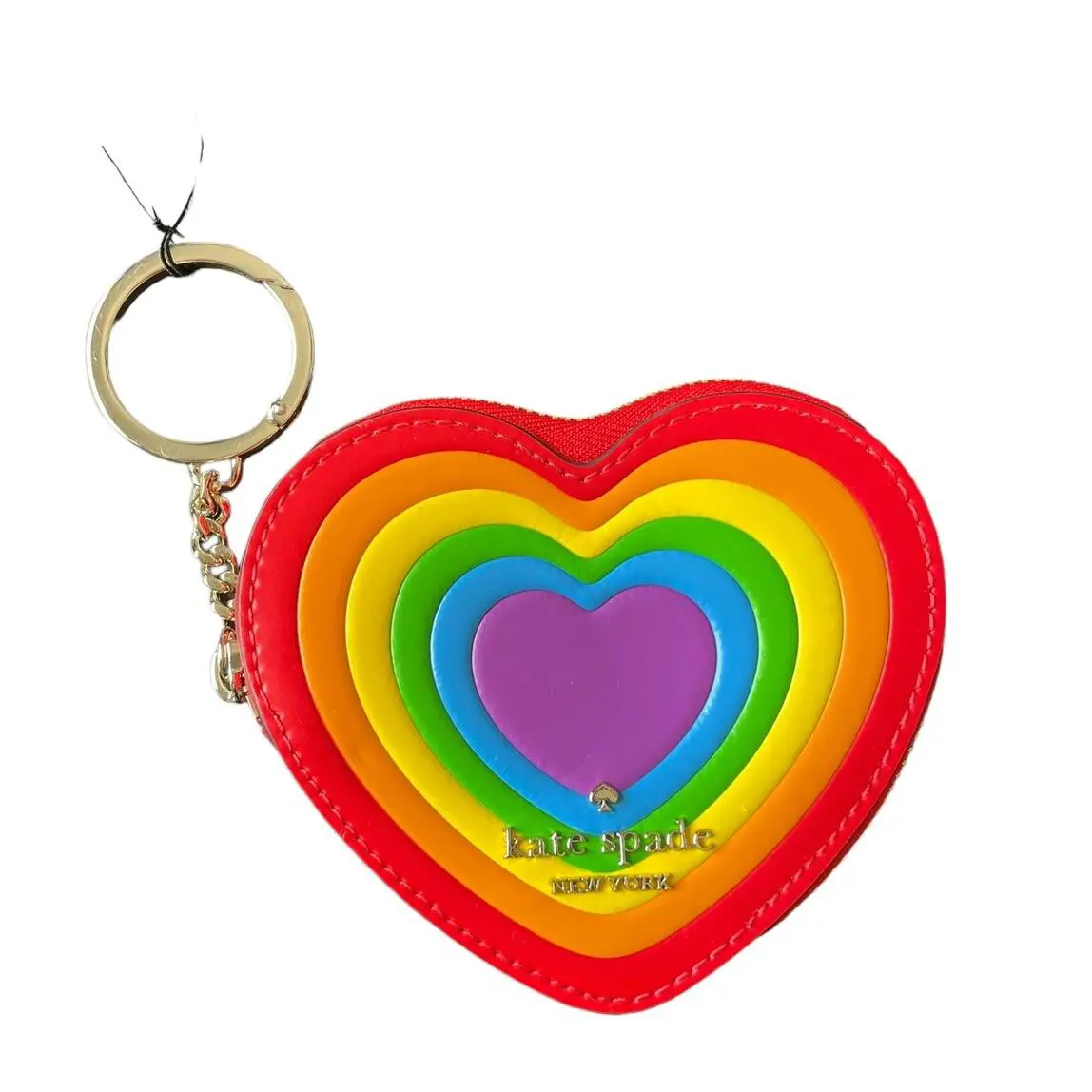 Love Shack All Love Mini Heart Coin Purse Keychain Pride Rainbow by Kate Spade