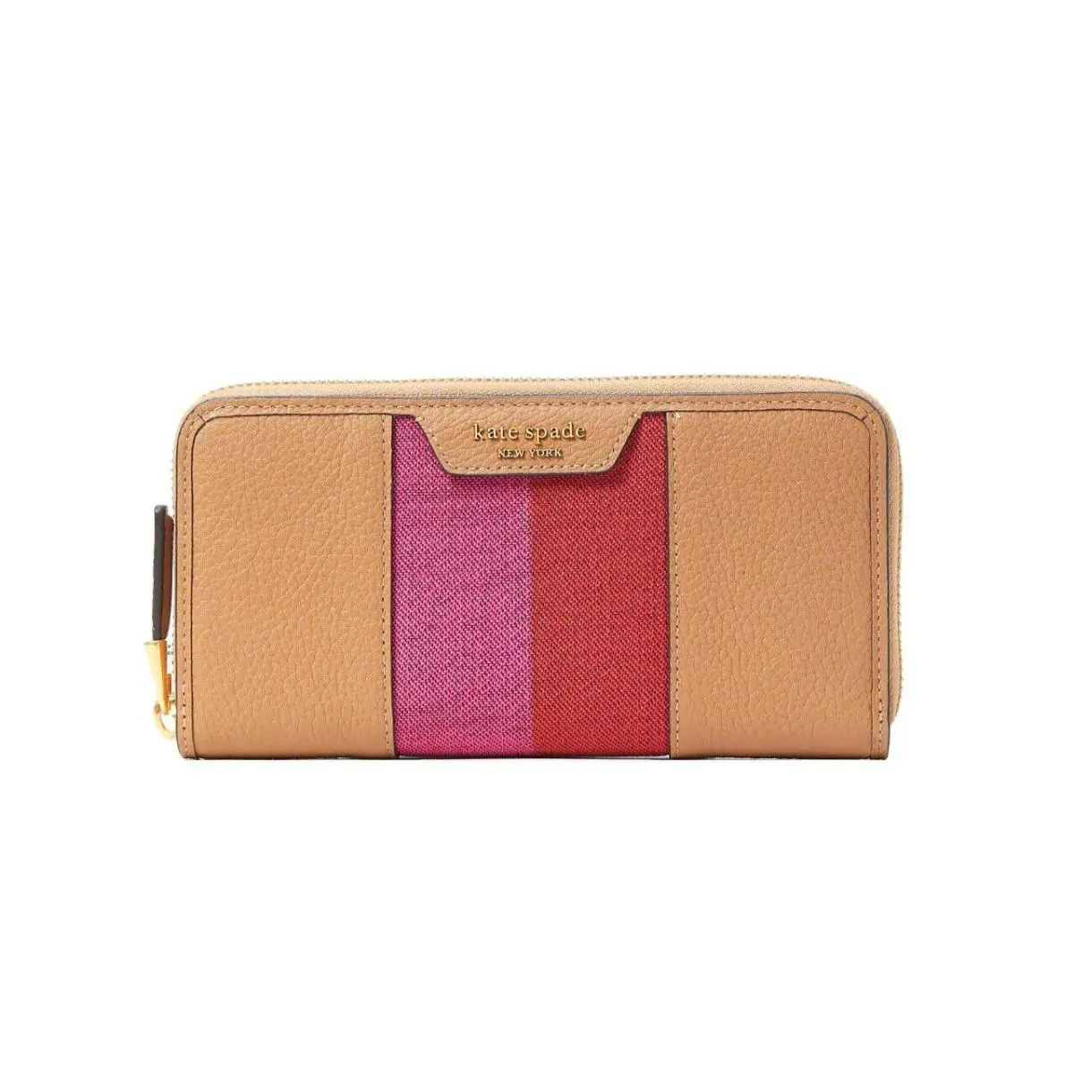 Kate Spade Racing Stripe Zip Around Continental Wallet Bungalow Multi K8888