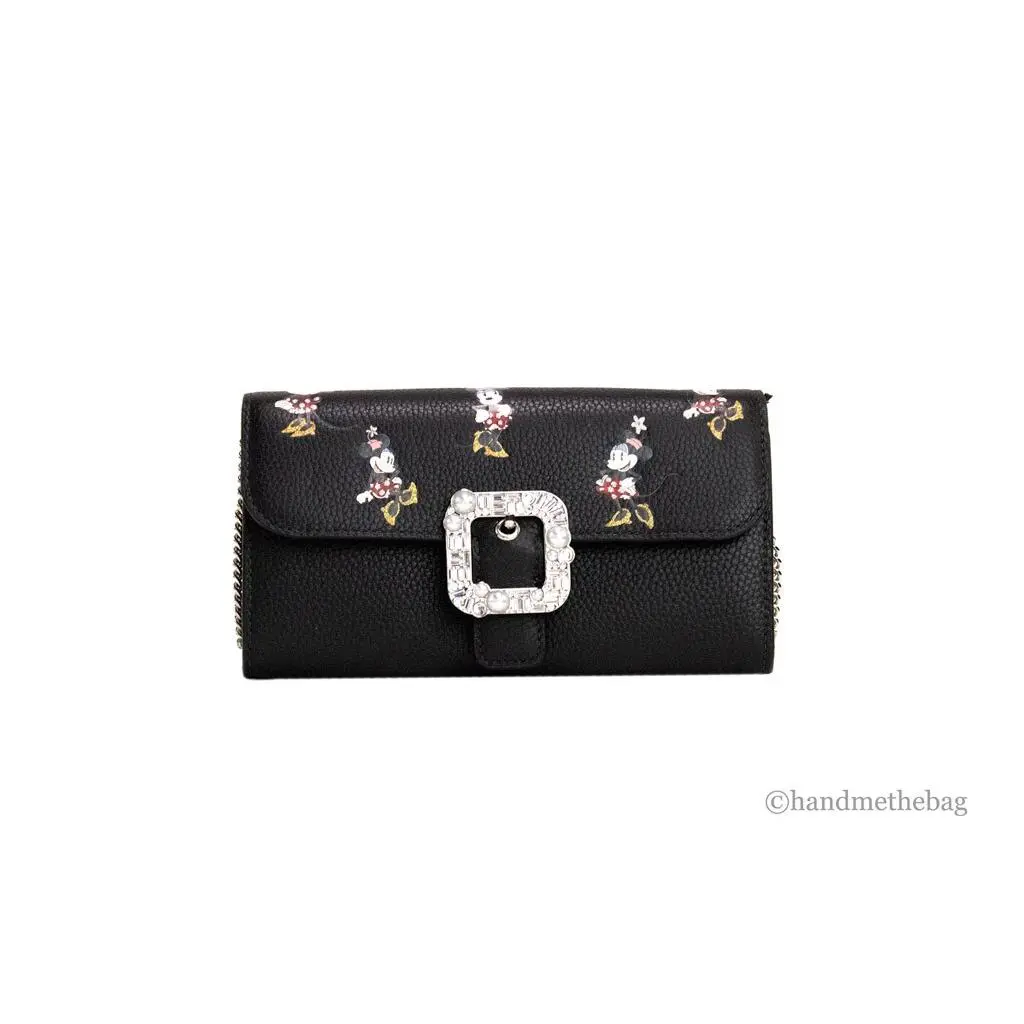 Kate Spade X Disney Black Leather Minnie Mouse Wallet Crossbody Bag