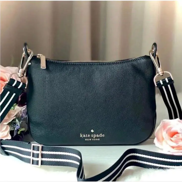 Kate Spade Rosie Shoulder Crossbody Bag Pebbled Leather KF086 Black
