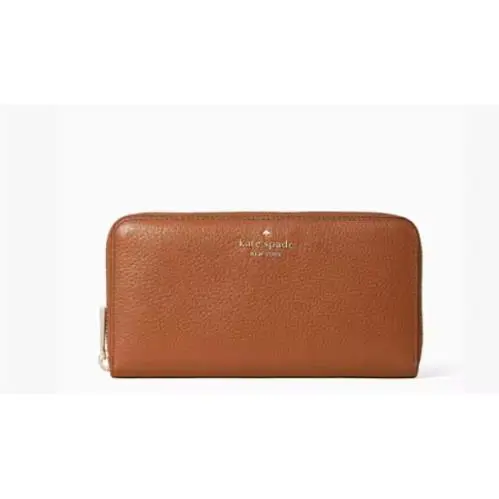 Kate Spade Leila Large Continental Wallet Pebble Leather Warm Gingerbread