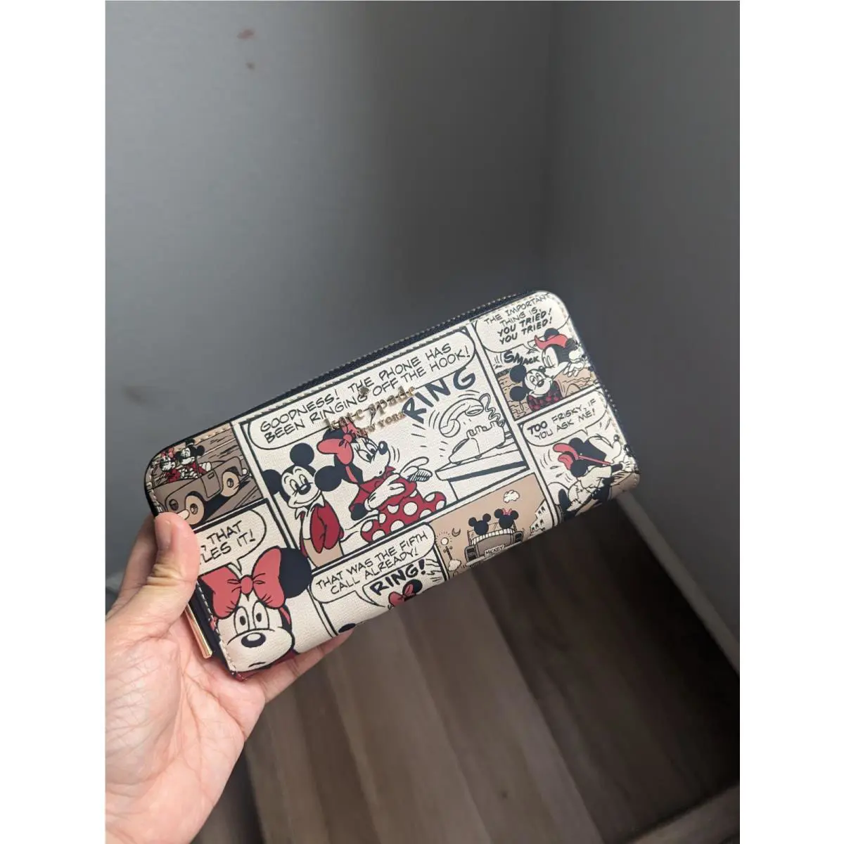 Kate Spade X Disney Minnie Mouse Comic Strip Large Continental Wallet K9327 New