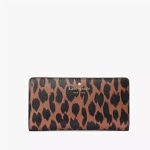 Kate Spade Schuyler Large Slim Bifold Wallet W/animal Print