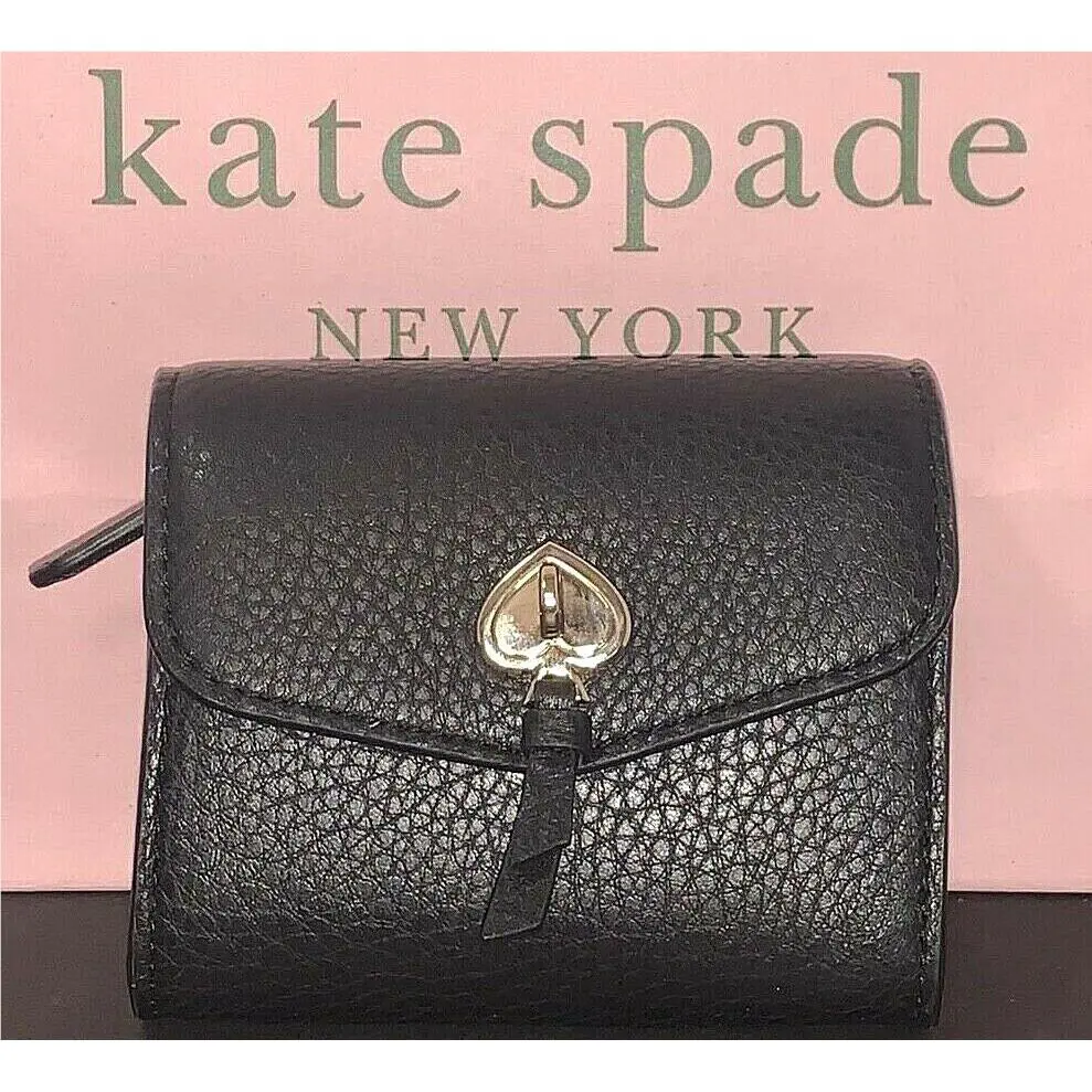 Kate Spade Marti Small Flap Wallet Black New