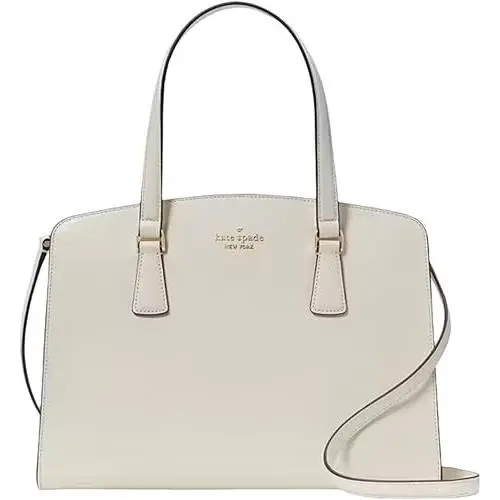 Kate Spade Perry Satchel Saffiano Leather Crossbody Bag Purse Merinque White Ivo