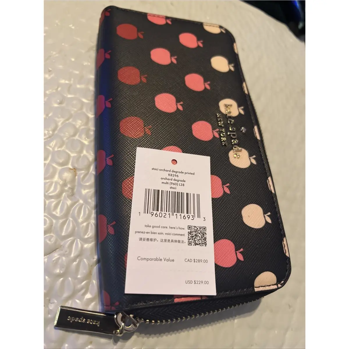 New Kate Spade Staci Orchard Degrade Continental Wallet Multi K8296