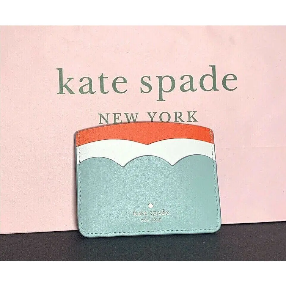 Kate Spade Gemma Small Slim Card Holder Cloud Mist New