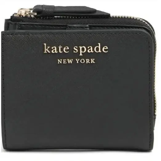 Kate Spade NY Women`s Cameron Boxed Bi-fold Wallet - Small L-zip Black