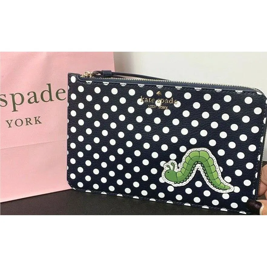Kate Spade Enchanted Forest Inchworm Medium L-zip Wristlet WLRU6358