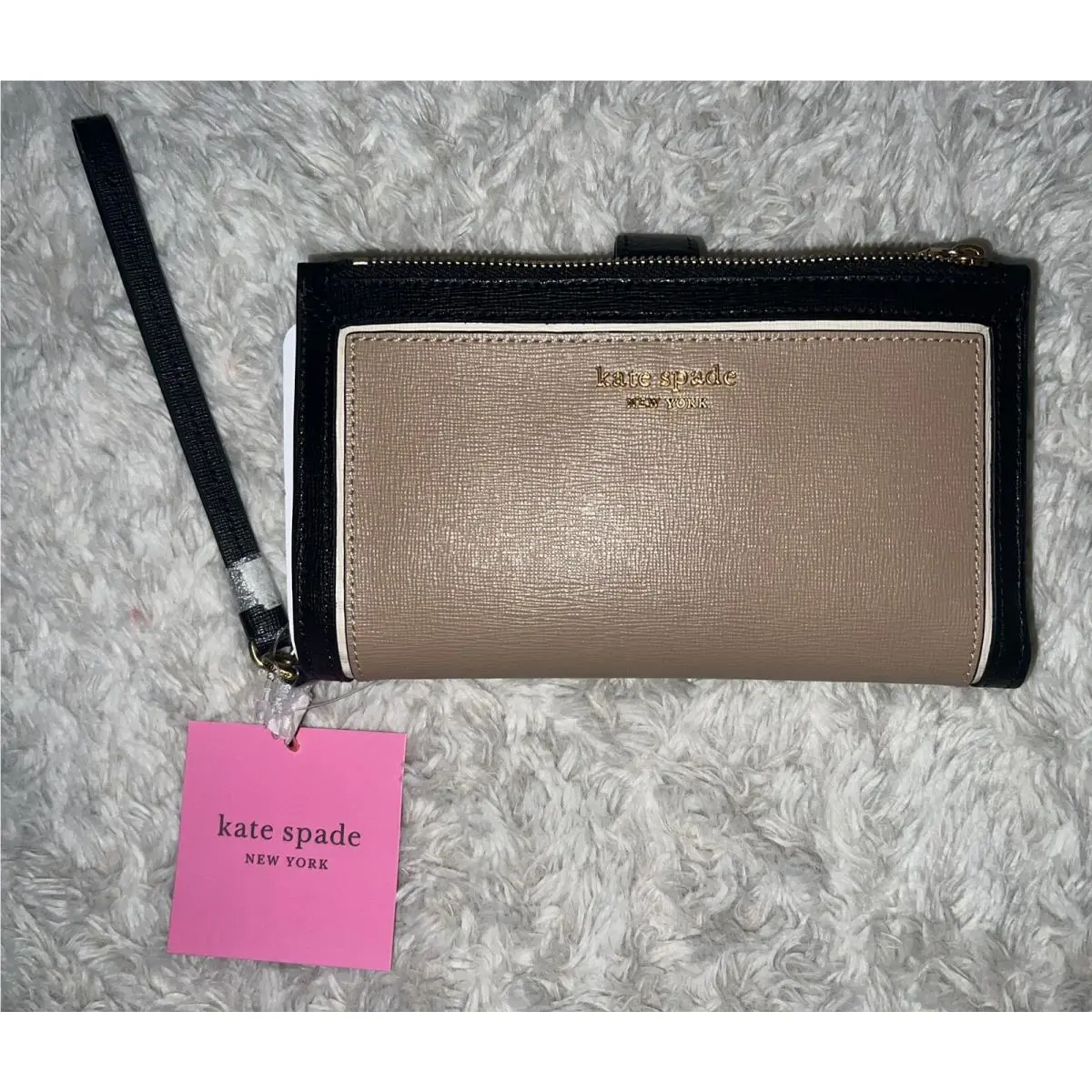 Kate Spade Morgan Colorblock Continental Wallet Wristlet Cafe Mocha K9563