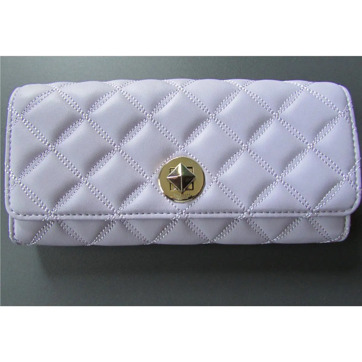 Kate Spade New York Wallet Natalia Boxed Large Turn Lock Lilac Frost New
