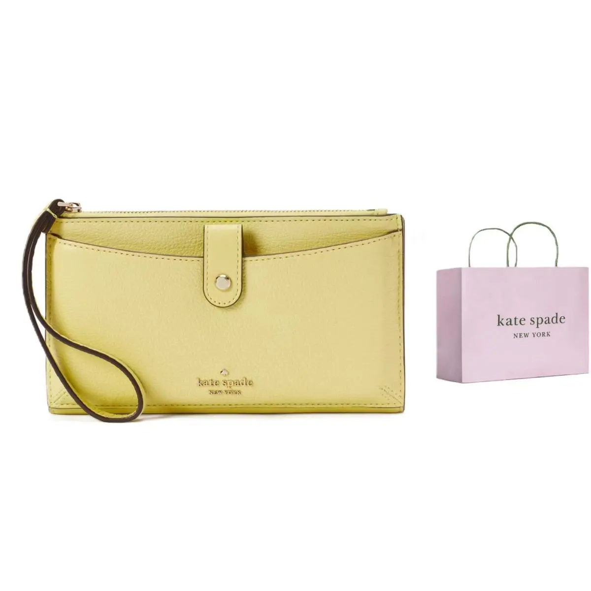 New Kate Spade Jackson Medium Universal Phone Wristlet Wallet in Limelight