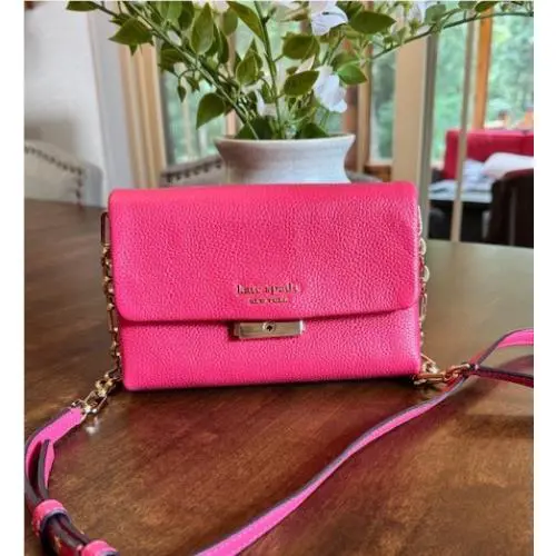 Kate Spade Carlyle Wallet on Chain Crossbody Purse - Deep Primrose