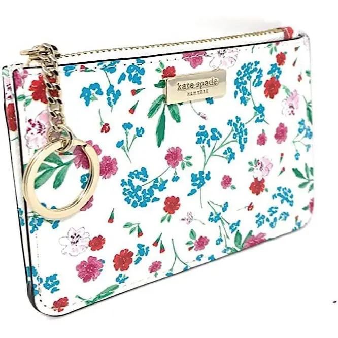 New Kate Spade Bitsy Medium Zip Card Holder with Key Chain Wlru 4885 - Caberetpnk