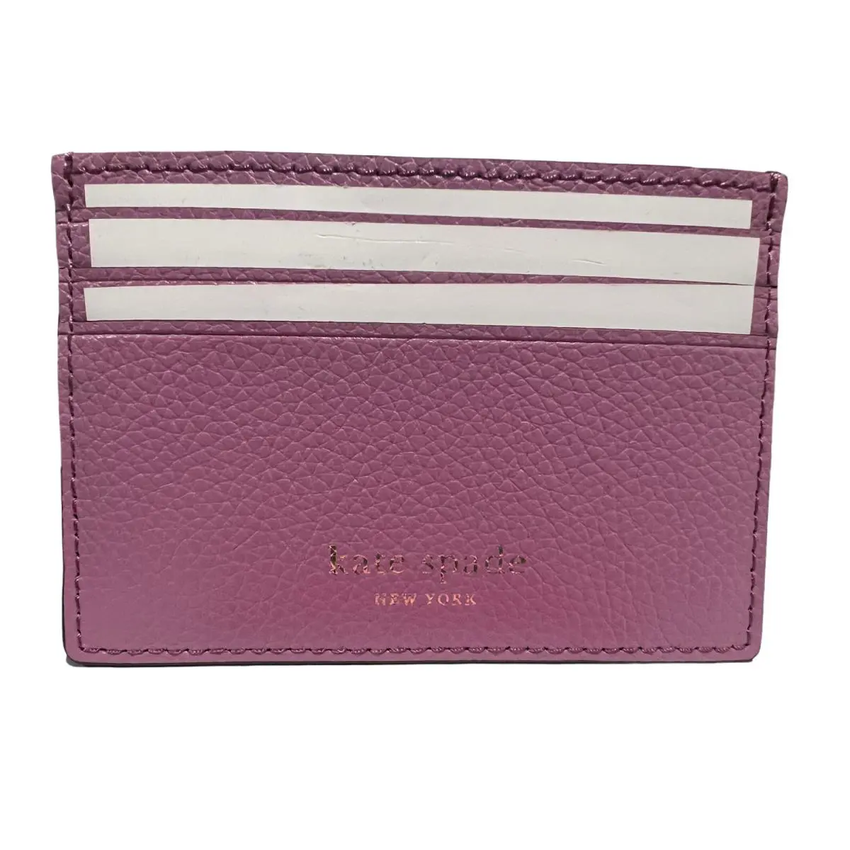 Small Slim Card Holder Pink Mauve Leather Case by Kate Spade