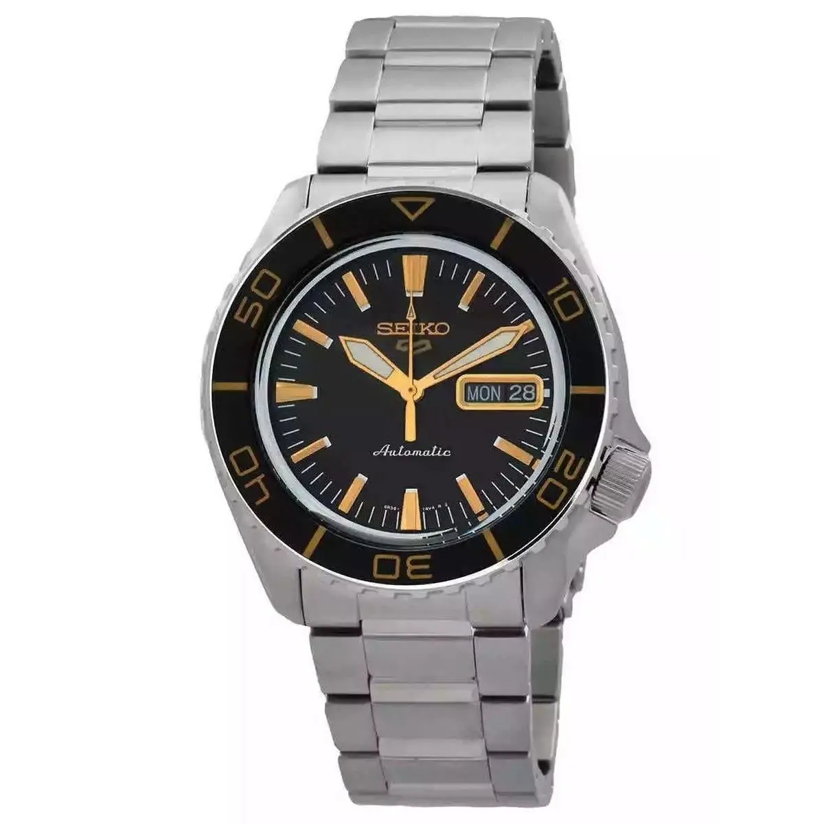 Seiko 5 Sports Black Sunray Dial Automatic Sports 100M SRPK99K1 Men`s Watch