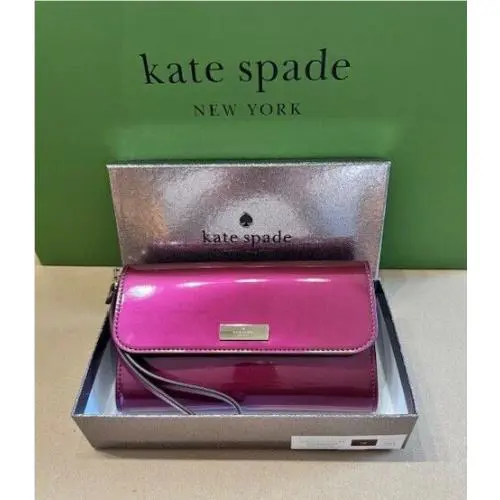 Kate Spade Kenzie Boxed Medium Flap Phone Wristlet In Dark Raspberry KJ015