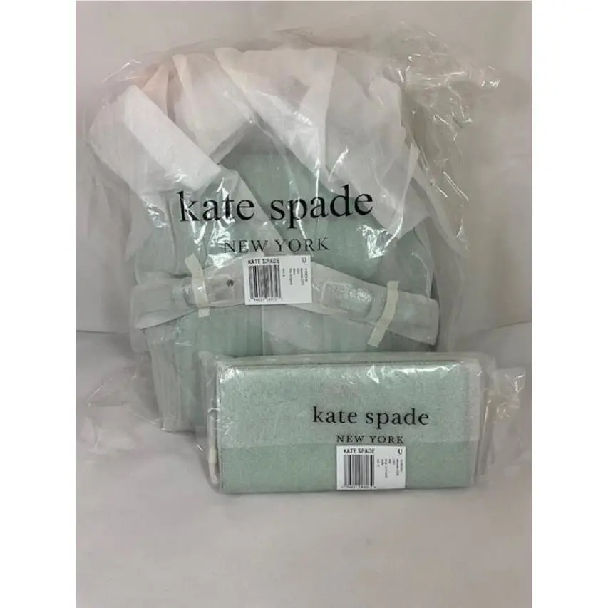 New Kate Spade NY Darcy Flap Backpack and Leila Large Coninenal Wallet Seawater