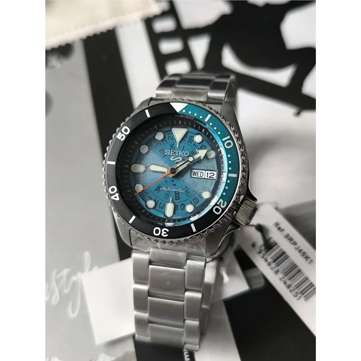 Seiko 5 Sports Asia SRPJ45K1 Time Sonar Translucent Blue SRPJ45K1