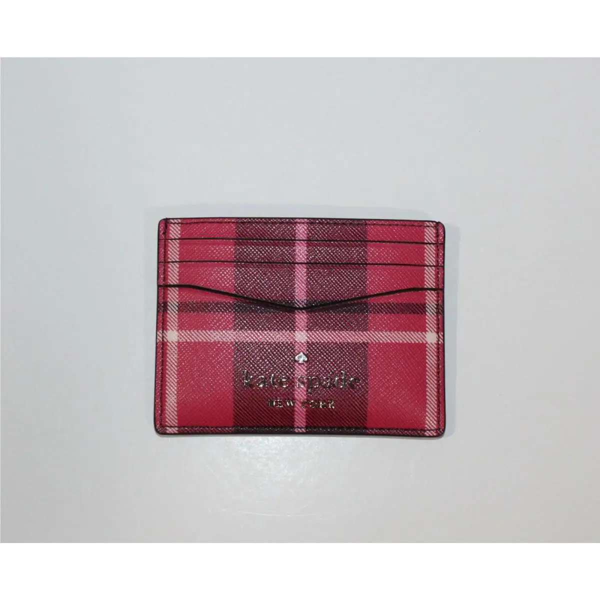 Kate Spade Staci Classic Plaid Small Slim Card Holder Wlro 0649