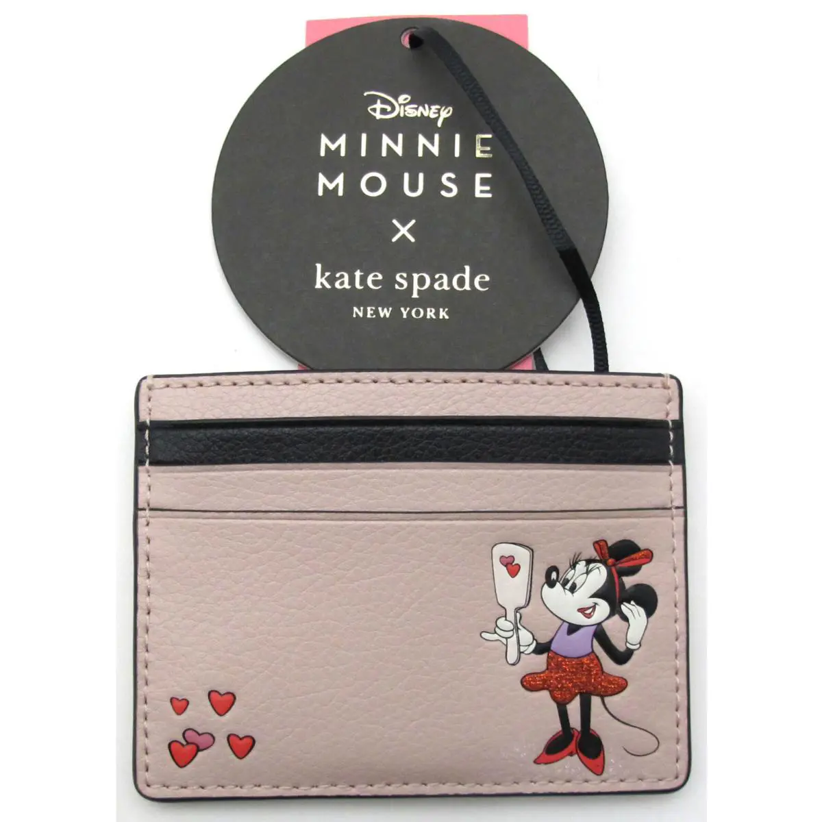 Kate Spade NY x Disney Minnie Leather Small Slim Card Case Pale Vellum Blush