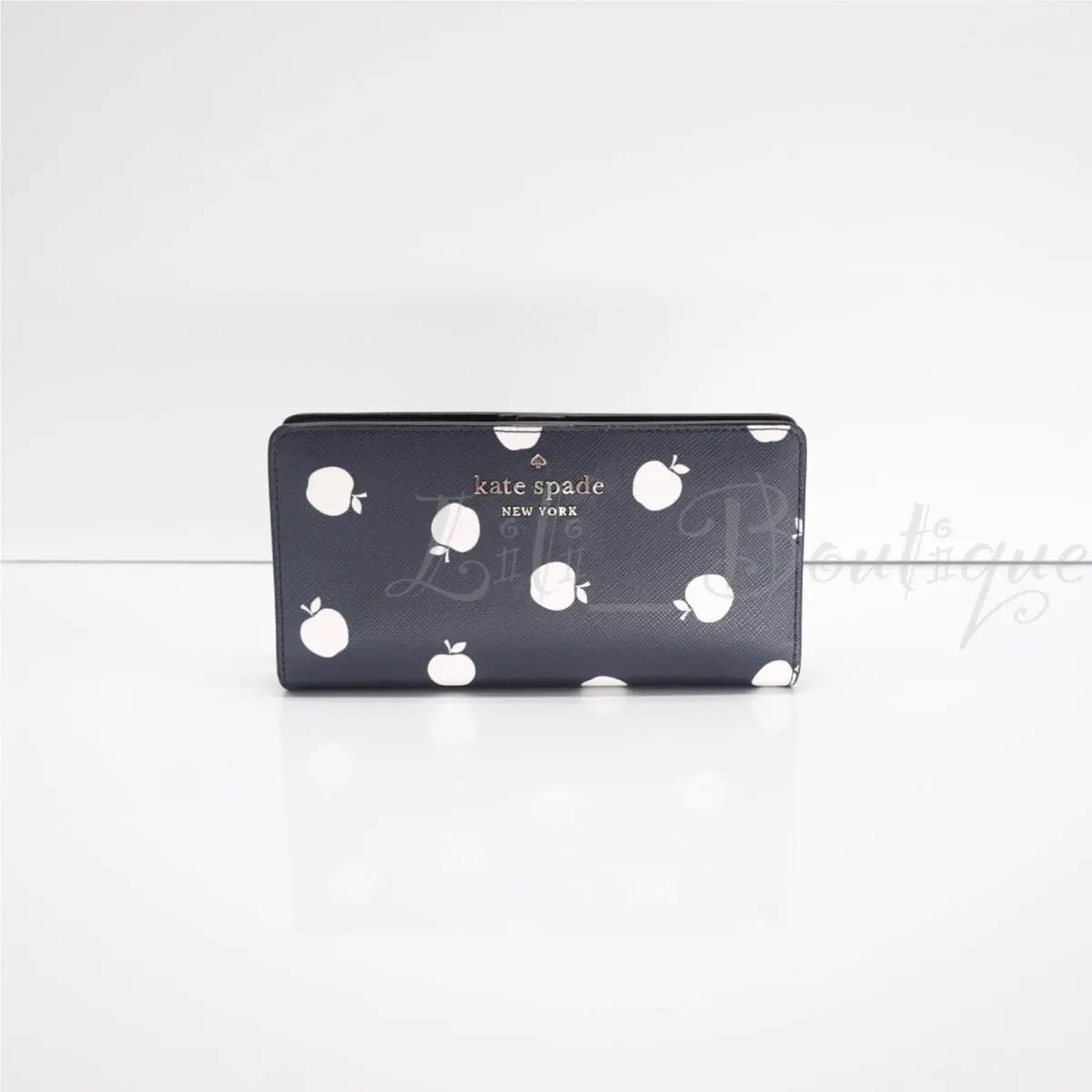 Kate Spade K8306 Staci Large Slim Bifold Wallet Pvc Orchard Toss Blazer Blue