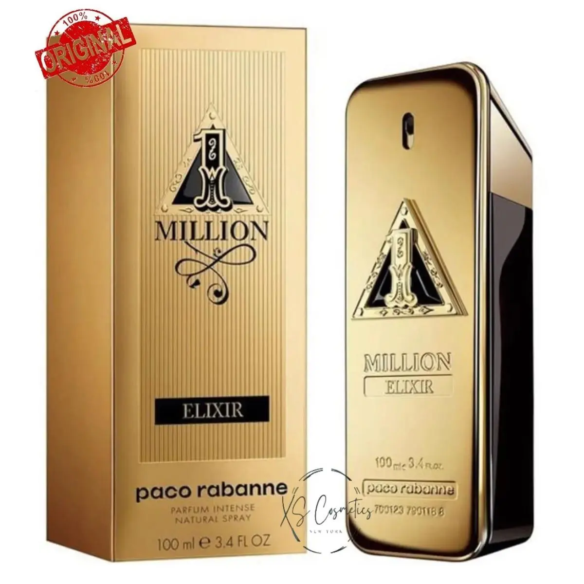 Paco Rabane 1 Million Elixir 3.4 fl oz Parfum Intense For Men`s -new Box