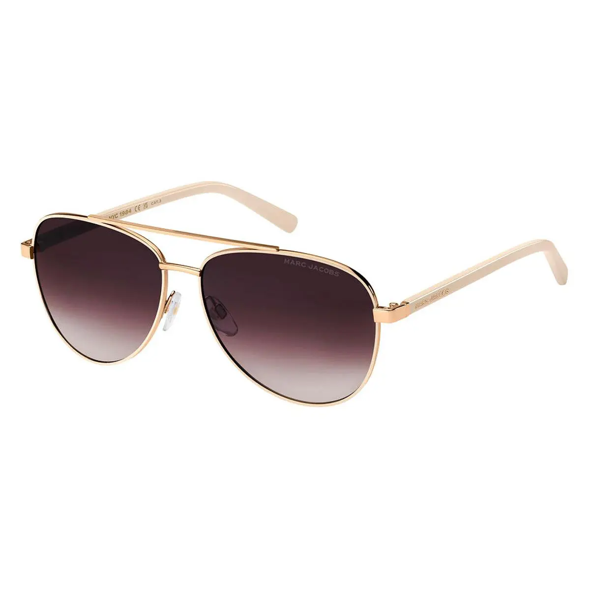 Marc Jacobs Marc 760/S Sunglasses Women Gold Ivory 60mm - Frame: Gold Ivory, Lens: Brown Shaded