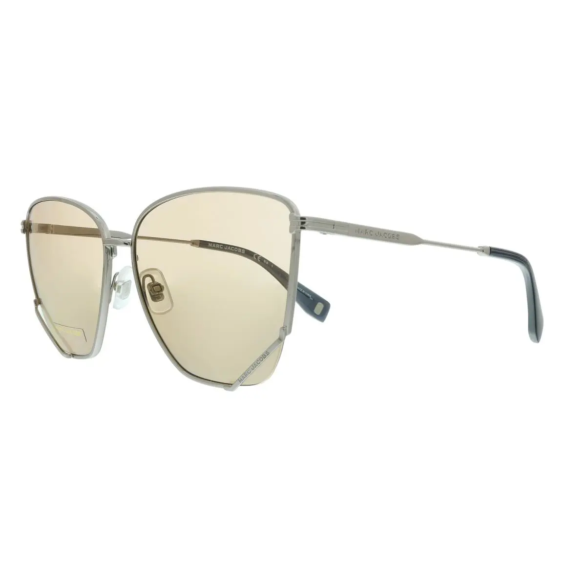Marc Jacobs MJ 1006/S 70 06LB Ruthenium Geometric Sunglasses - Ruthenium, Frame: Ruthenium, Lens: Brown