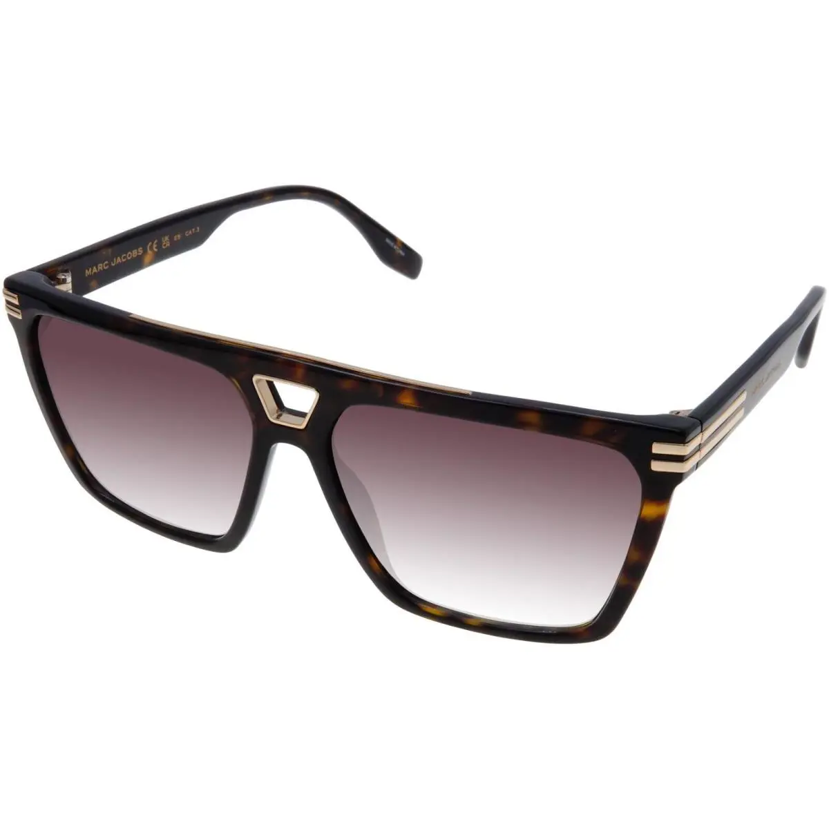 Marc Jacobs Sunglasses Marc 717/S 0869K Havana Gold Art Deco Square Unisex