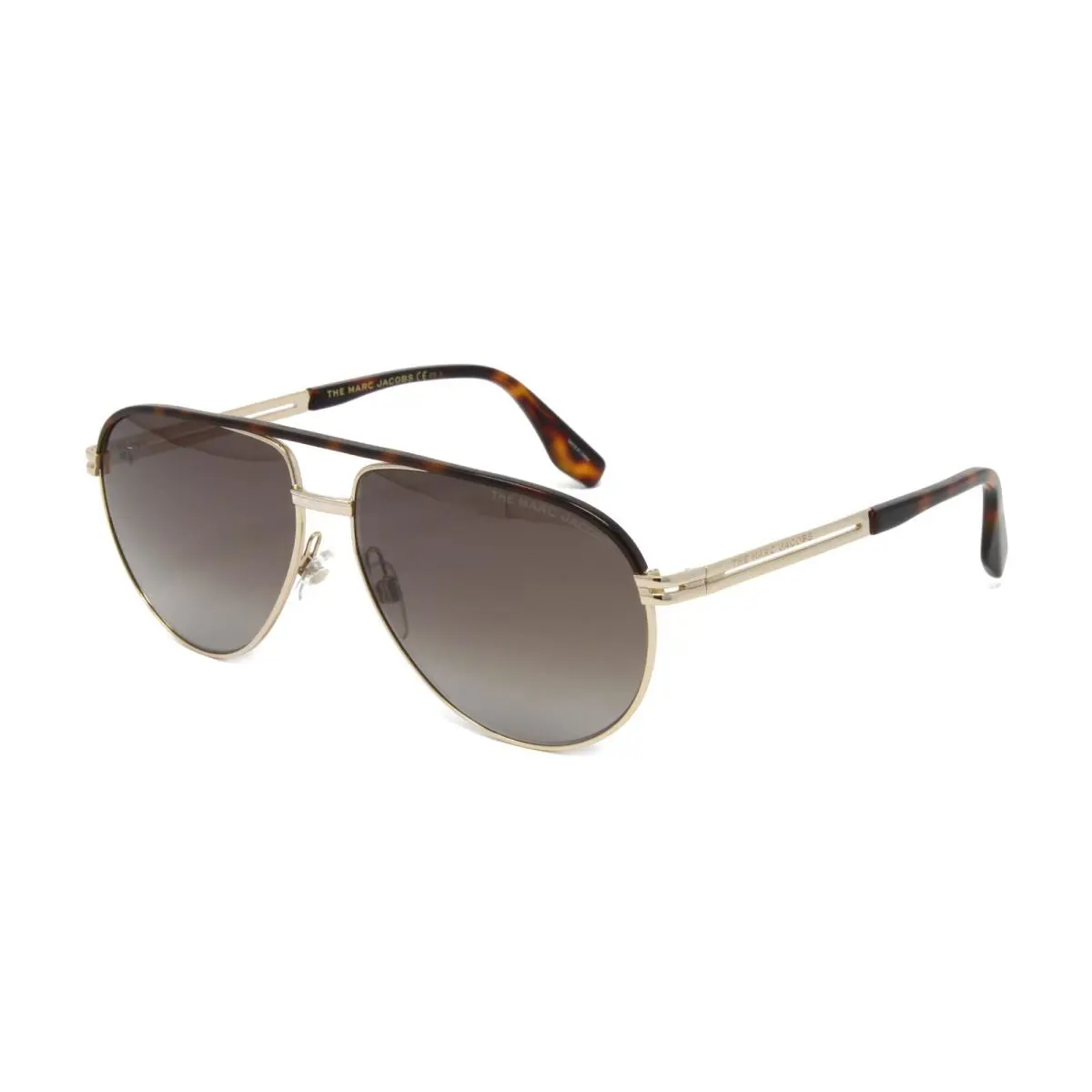 Marc Jacobs Sunglasses Unisex Aviator 474/S 06J Gold 60mm Brown Lens - Frame: Gold, Lens: Brown