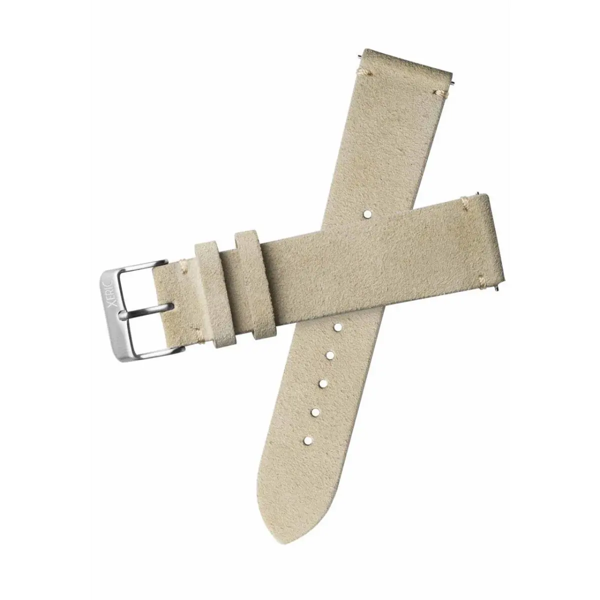 20mm Italian Suede Wheat Strap Silver Buckle by Xeric