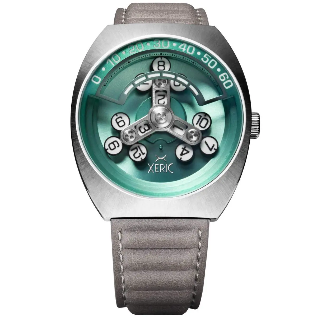 Scrambler Automatic Wandering Hour Aqua Gray Watch by Xeric