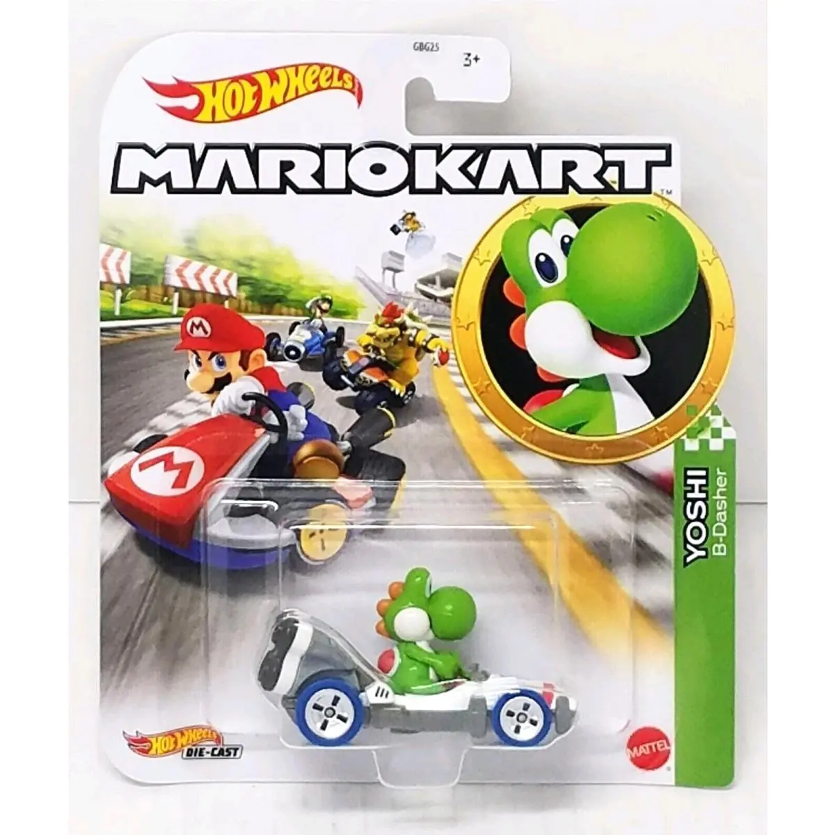 Mario Hot Wheels Mariokart Kart Diecast Car Choose 2020 2021 2022 2023 2024 2026 GBG29, YOSHI B-Dasher