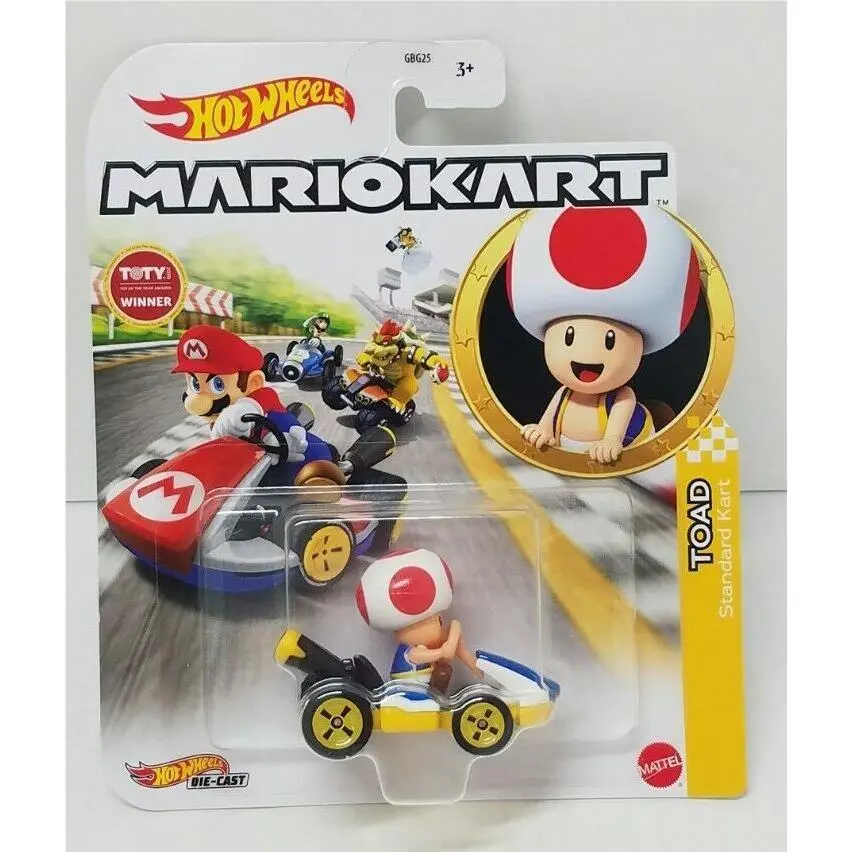 Mario Hot Wheels Mariokart Kart Diecast Car Choose 2020 2021 2022 2023 2024 2026 GJH63, TOAD Standard Kart