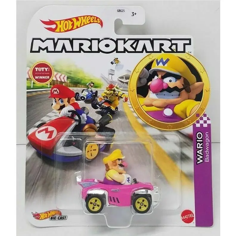 Mario Hot Wheels Mariokart Kart Diecast Car Choose 2020 2021 2022 2023 2024 2026 GRN22, WARIO Badwagon