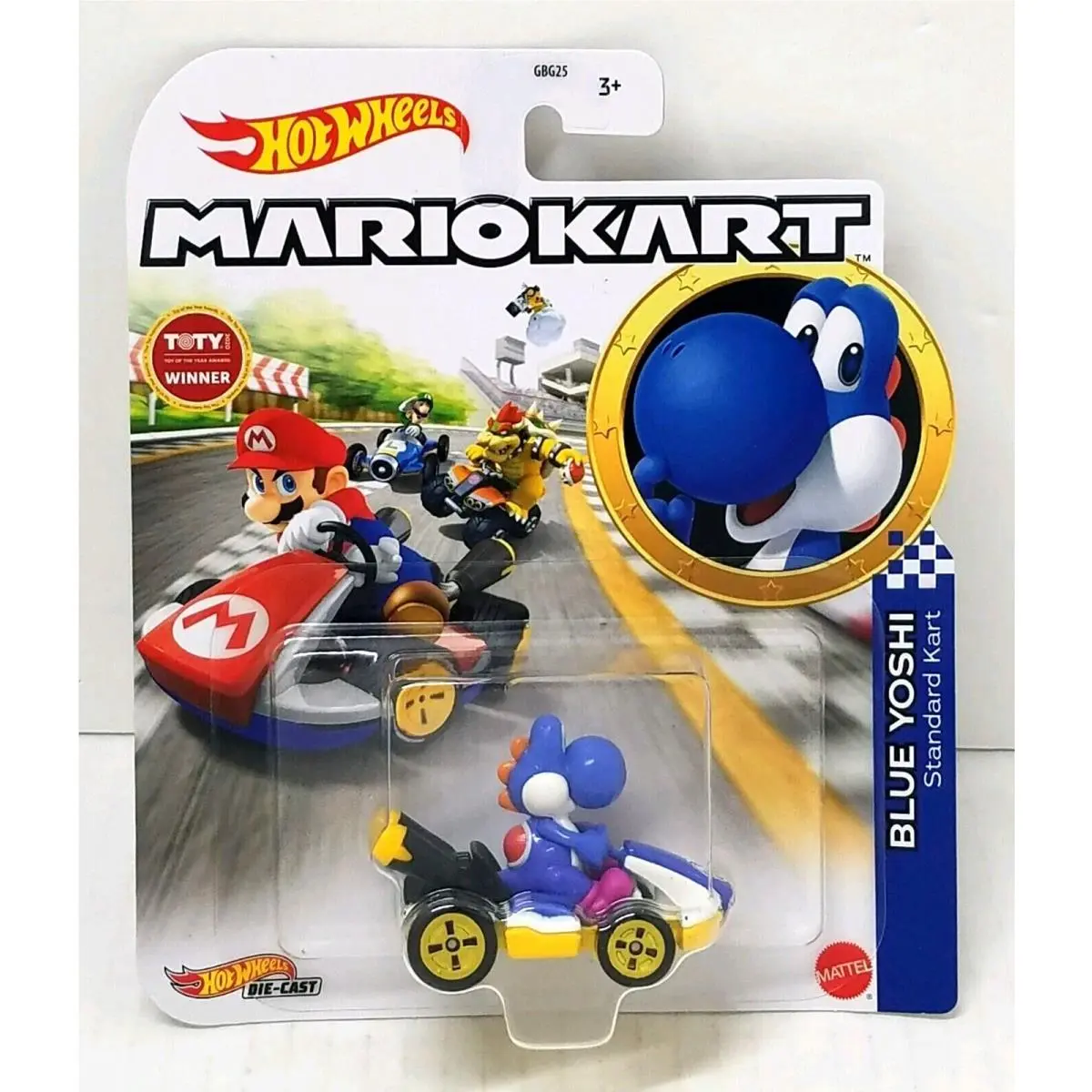 Mario Hot Wheels Mariokart Kart Diecast Car Choose 2020 2021 2022 2023 2024 2026 GRN23, BLUE YOSHI Standard Kart