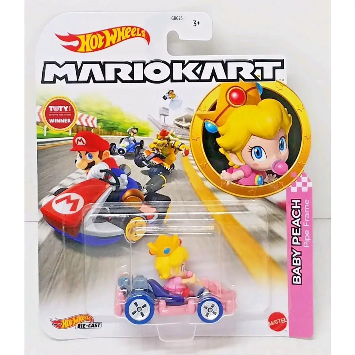 Mario Hot Wheels Mariokart Kart Diecast Car Choose 2020 2021 2022 2023 2024 2026 HDB30, BABY PEACH Pipe Frame